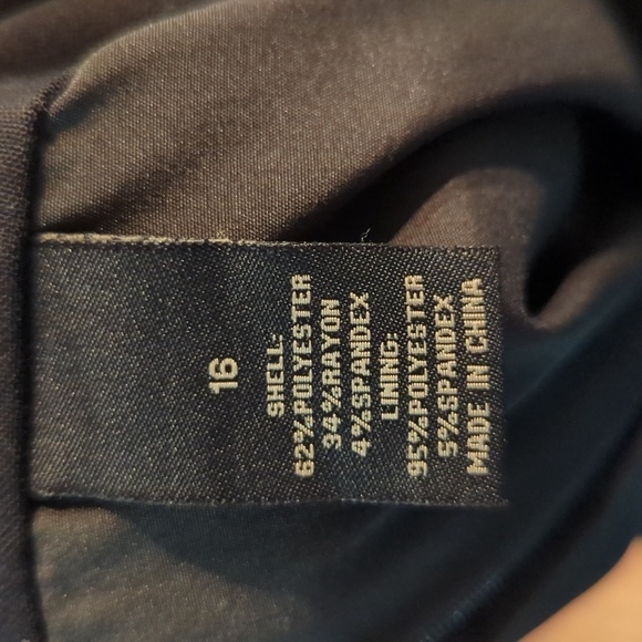 Lane Bryant Black Pencil Skirt with Stretch, Back Slit Women's Size 16 - Picture 5 of 6